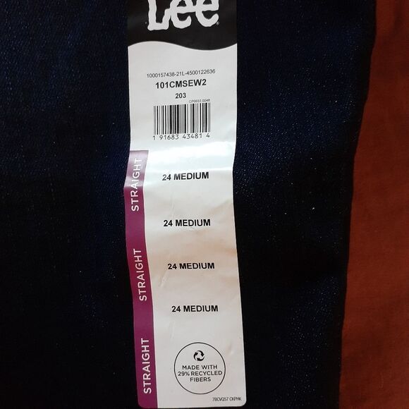 Lee Midrise regular fit straight leg jeans 24m 24 med denim pants new nwt 2x 3x - Picture 6 of 7